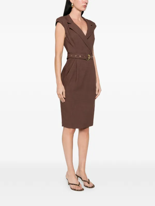 pinko brown dress `Amadine` fitting yet comfortable silhouette