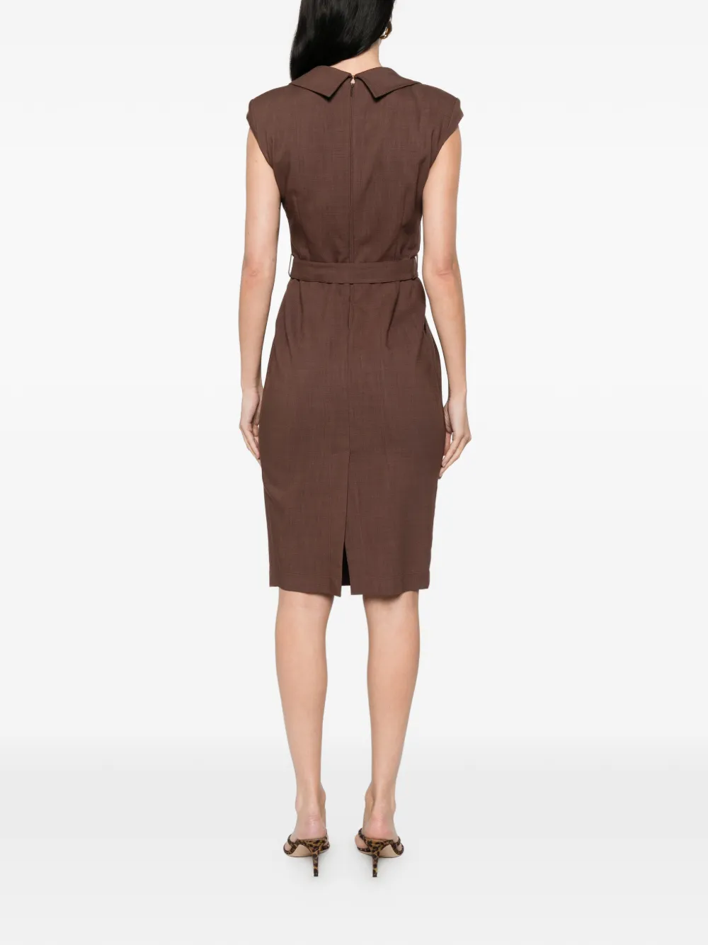 PINKO Midi-wikkeljurk met ceintuur Bruin