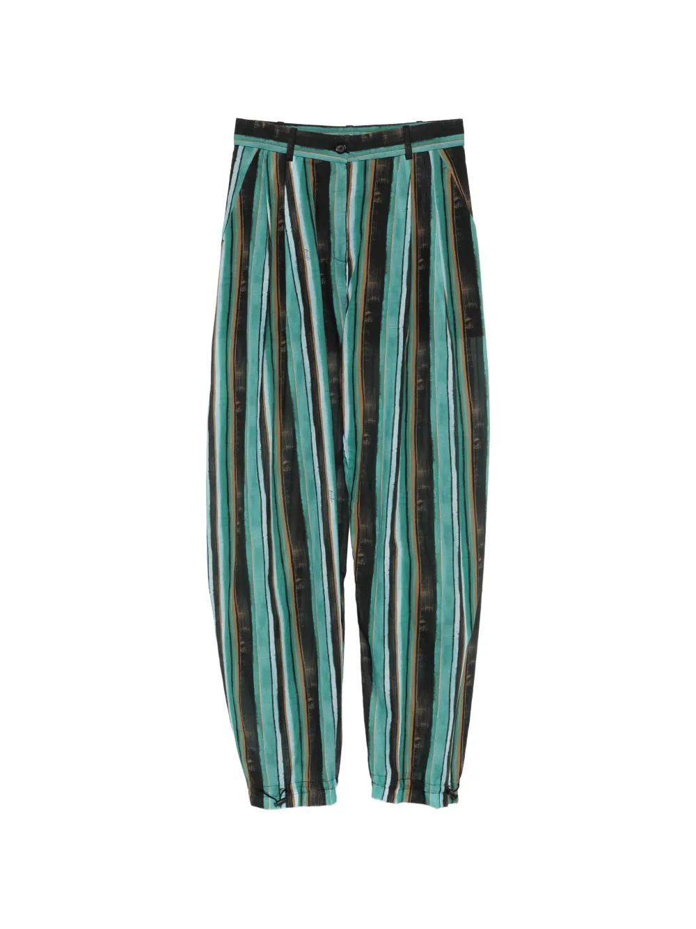 PINKO striped pleated straight trousers - Grün