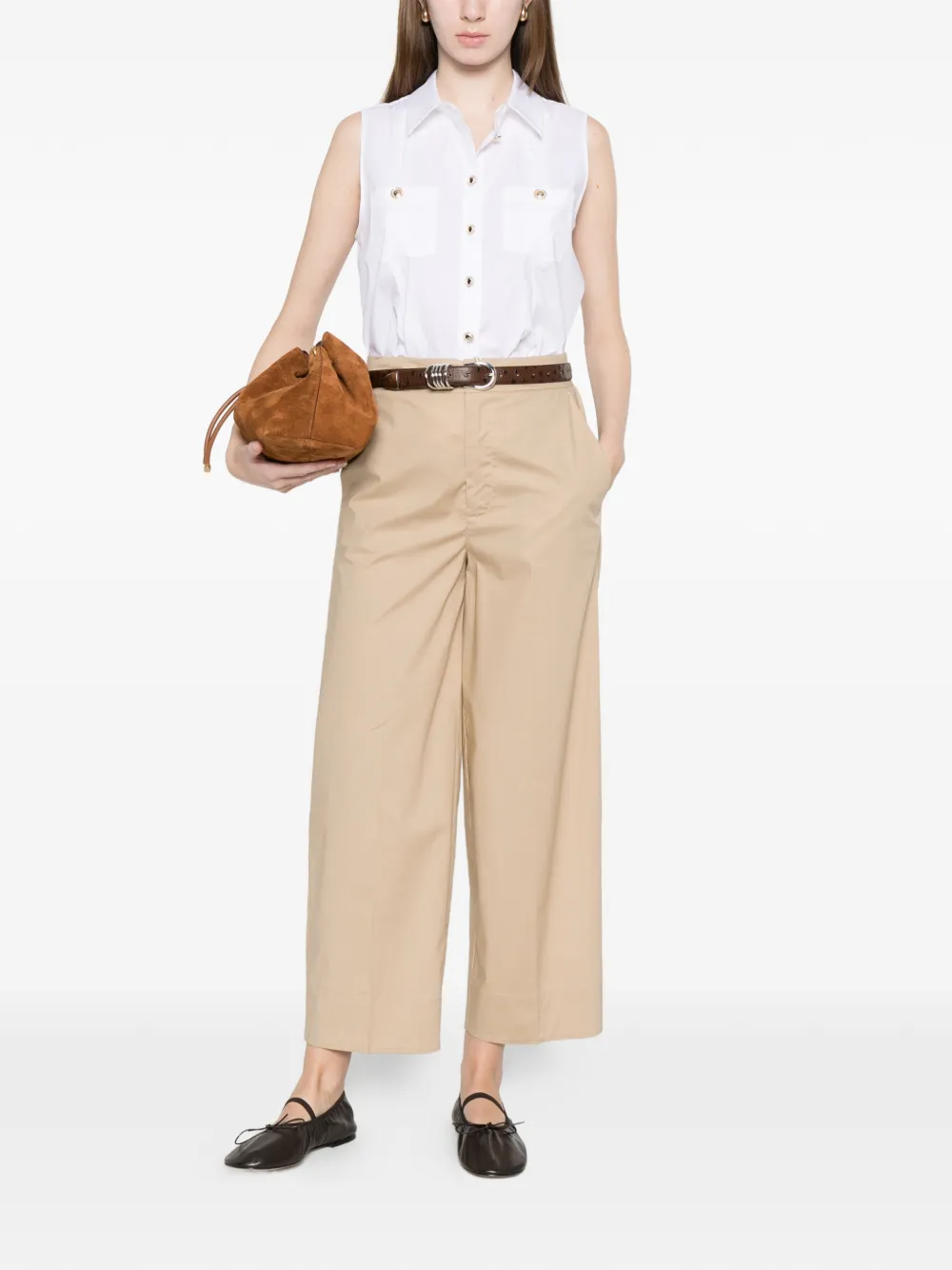 TWINSET Popeline blouse met zakken Wit