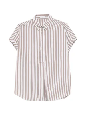 Brunello Cucinelli ストライプ ポロトップ | グリーン | FARFETCH JP