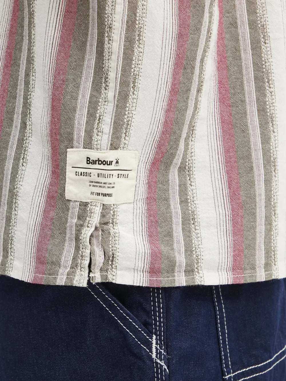 Barbour Lipton gestreept overhemd Beige