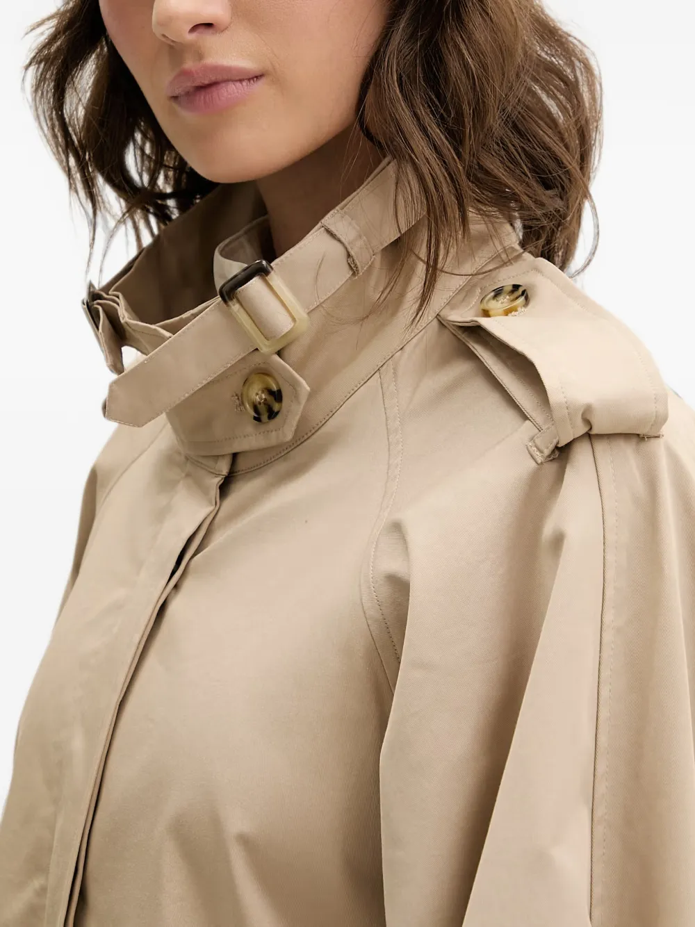 Bardot Isler jas met epauletten en pofmouwen Beige