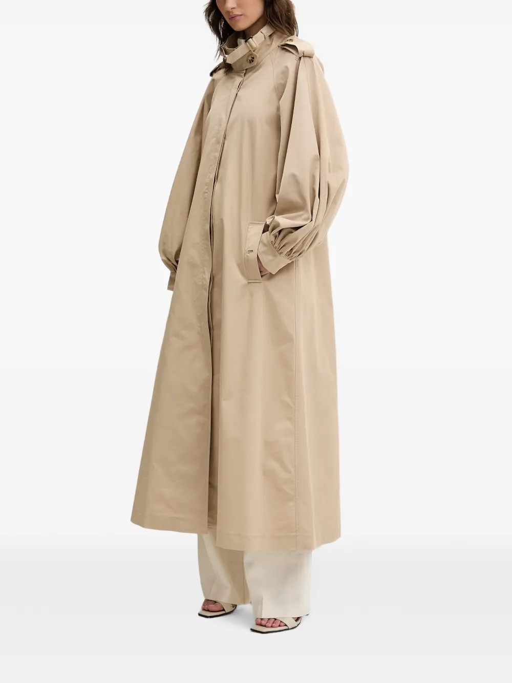 Bardot Isler jas met epauletten en pofmouwen Beige