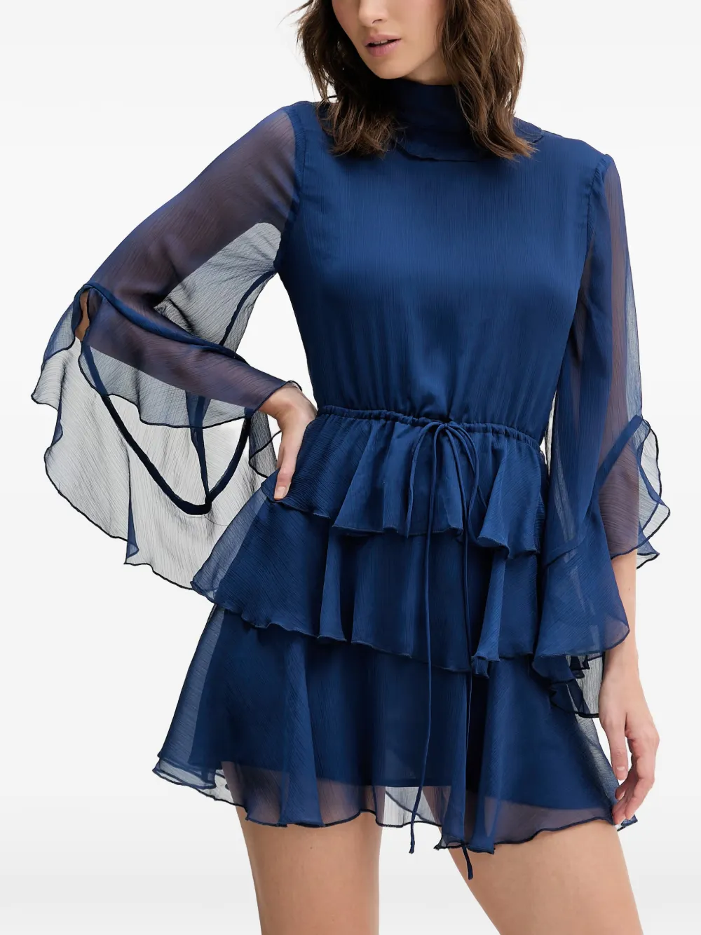 Bardot Norah ruffled tied mini dress