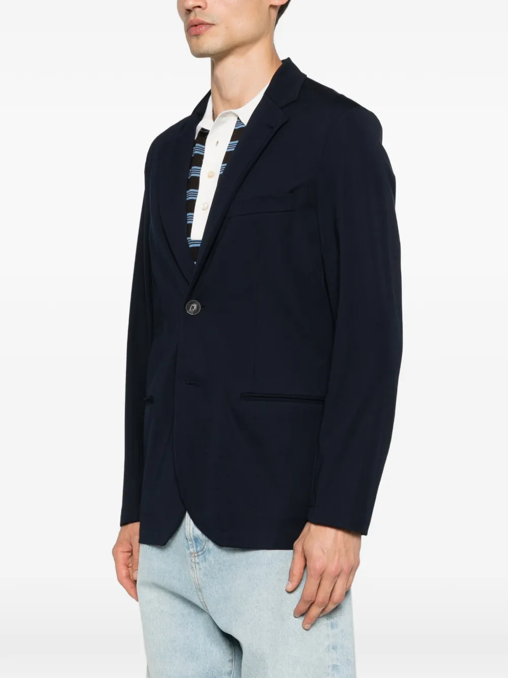 Emporio Armani Blazer met enkele rij knopen Blauw