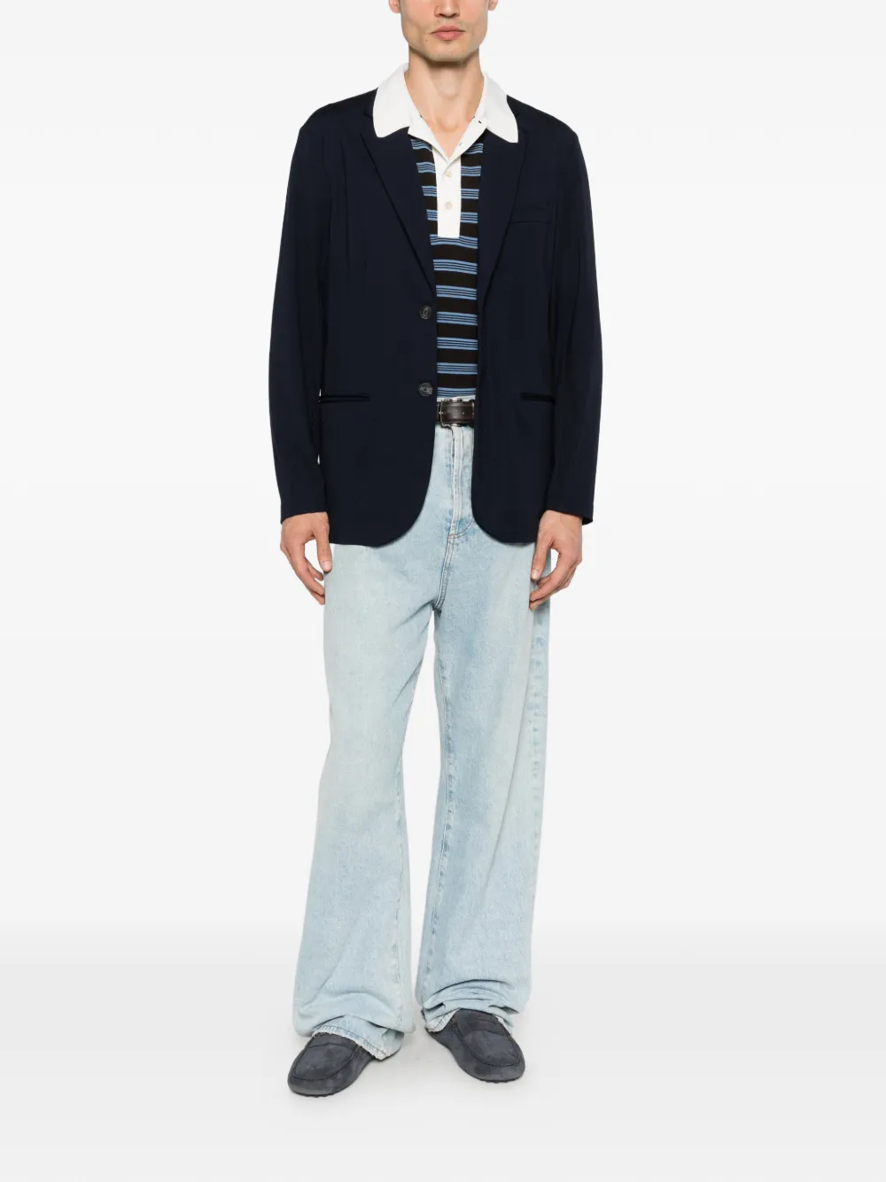 Emporio Armani Blazer met enkele rij knopen Blauw