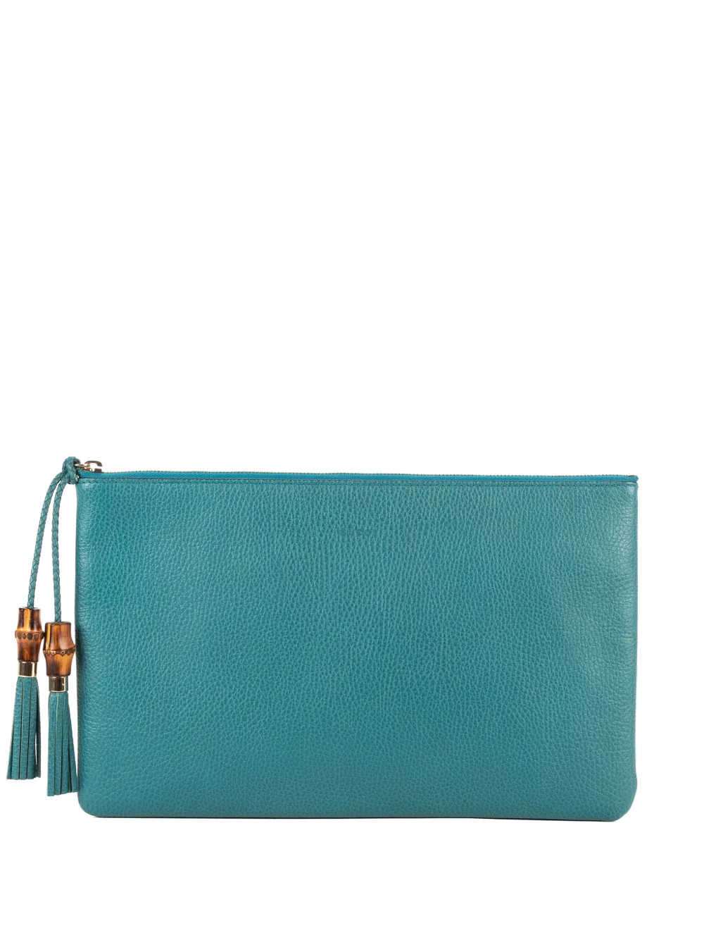 Gucci Pre-Owned Bamboo tassel-detail clutch bag - Blu