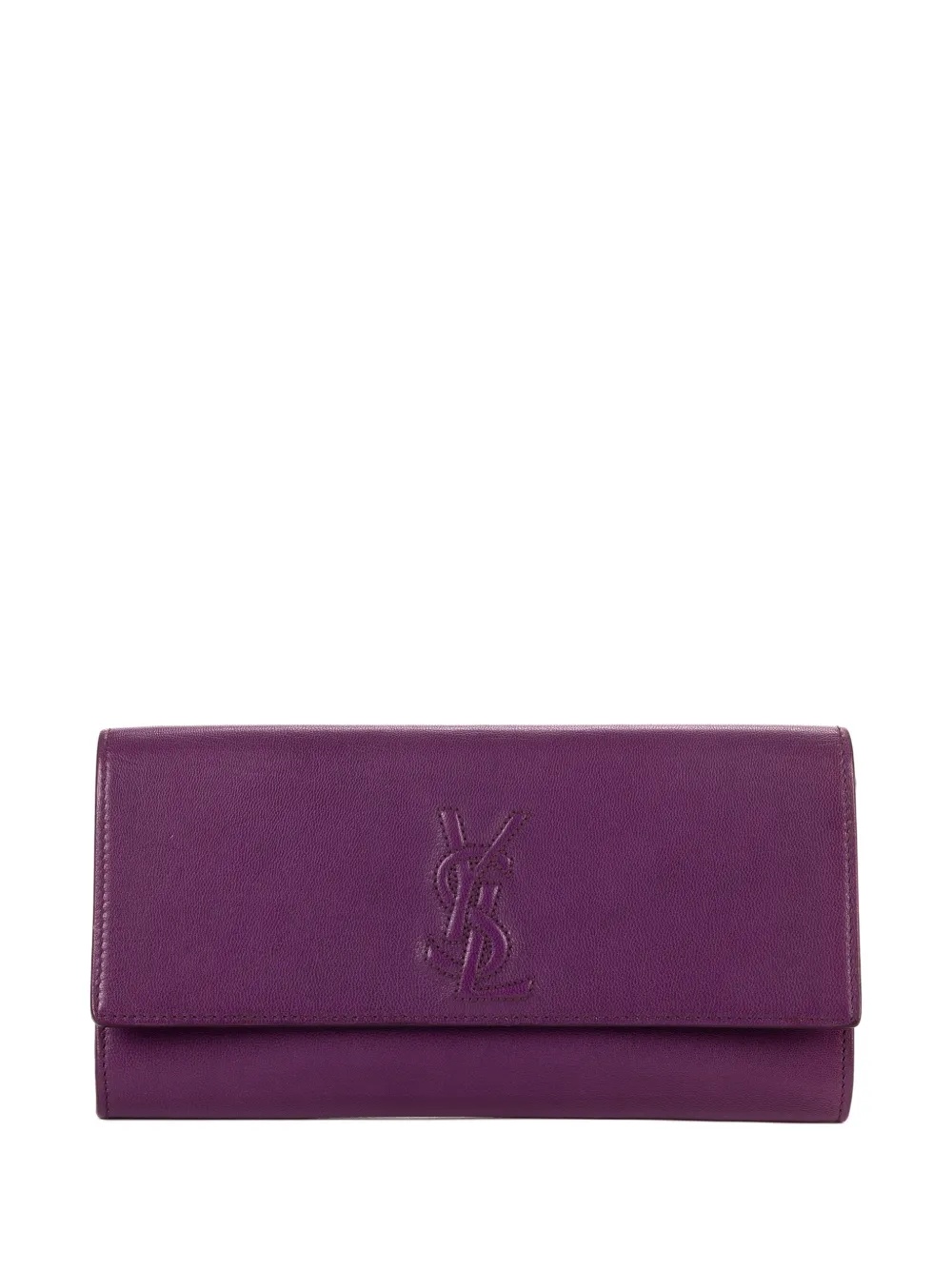 Saint Laurent Pre-Owned Belle De Jour flap leather clutch bag - Viola