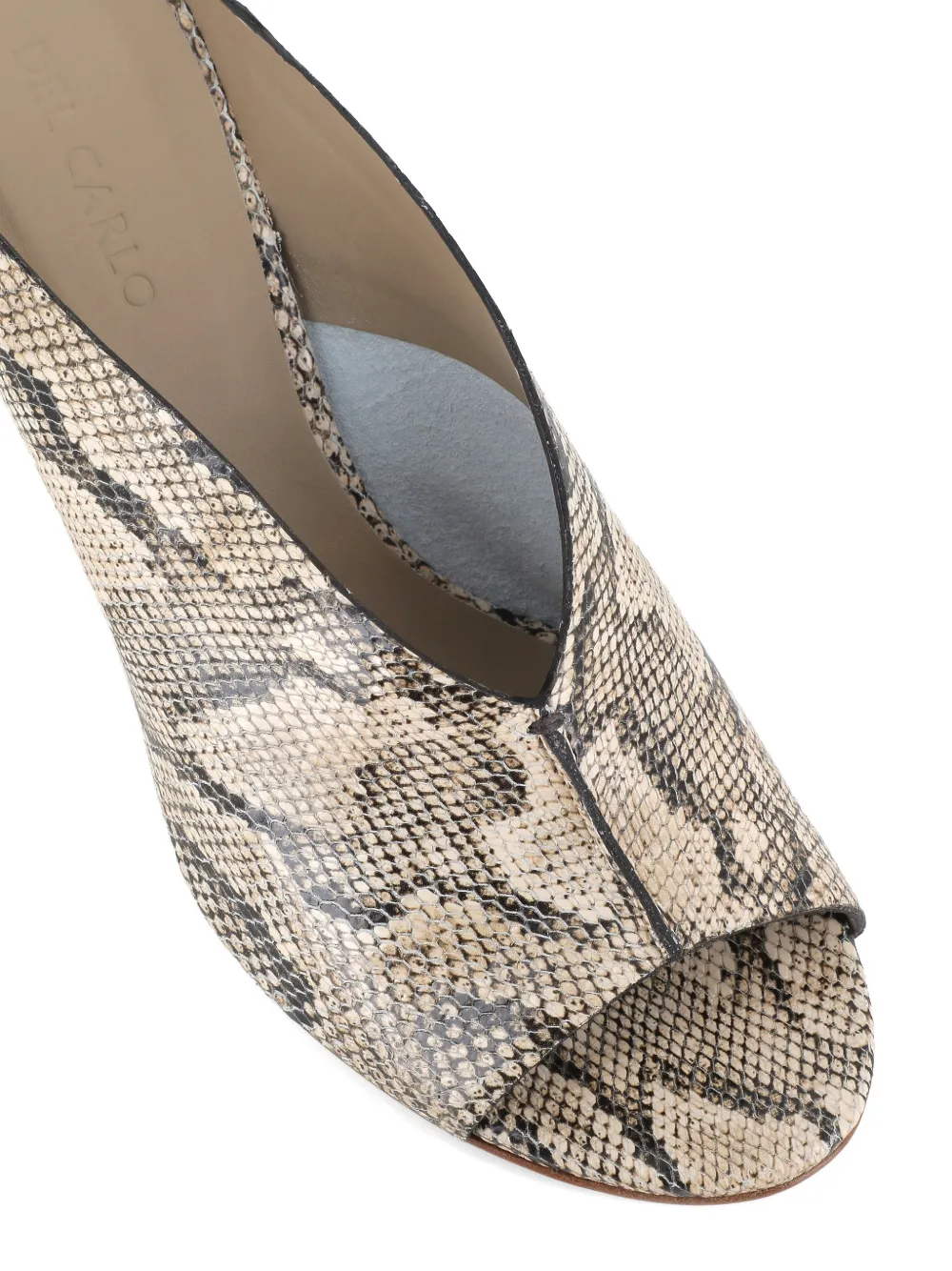Del Carlo snake-print sandals Beige
