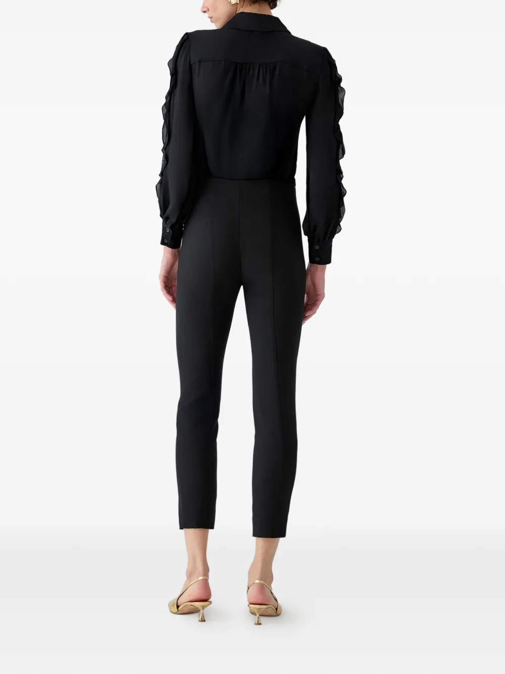 Carolina Herrera Georgette blouse met ruches Zwart