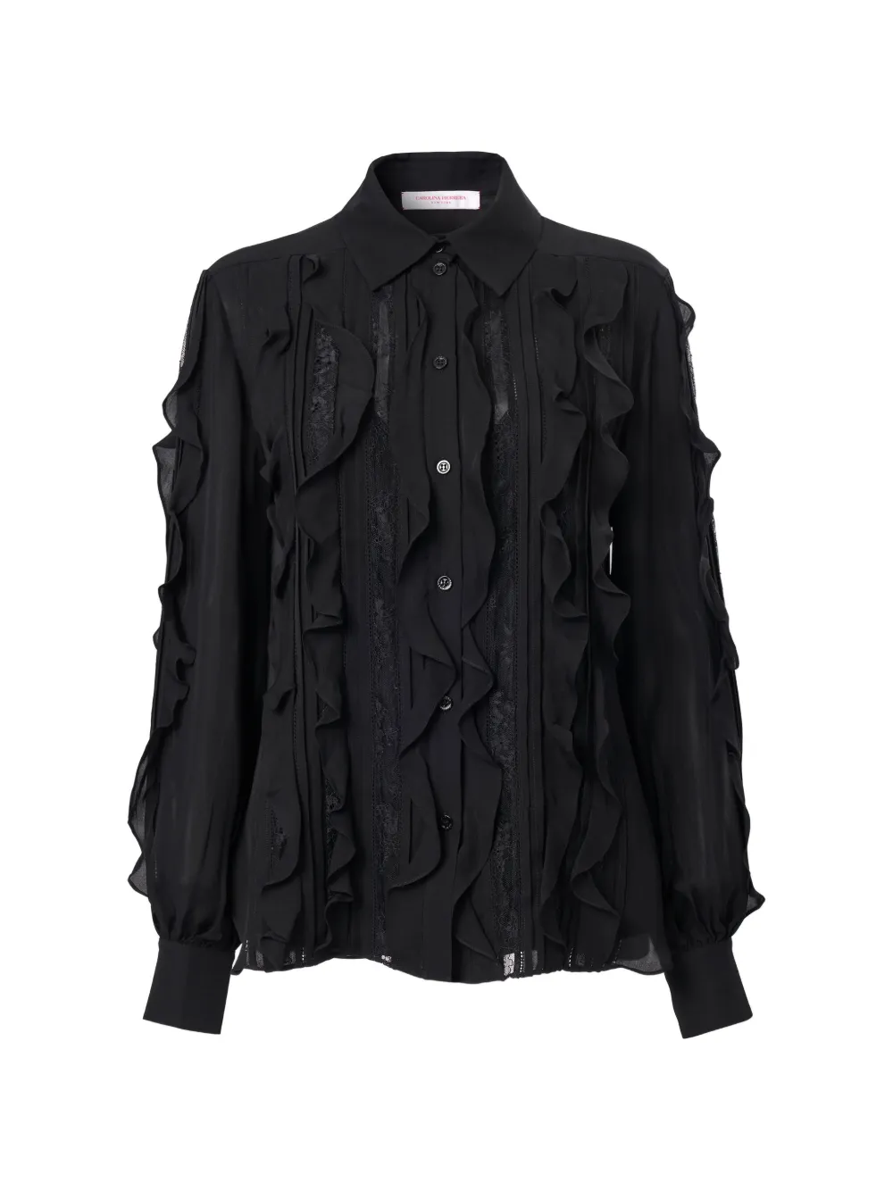Carolina Herrera ruffled georgette blouse - Nero
