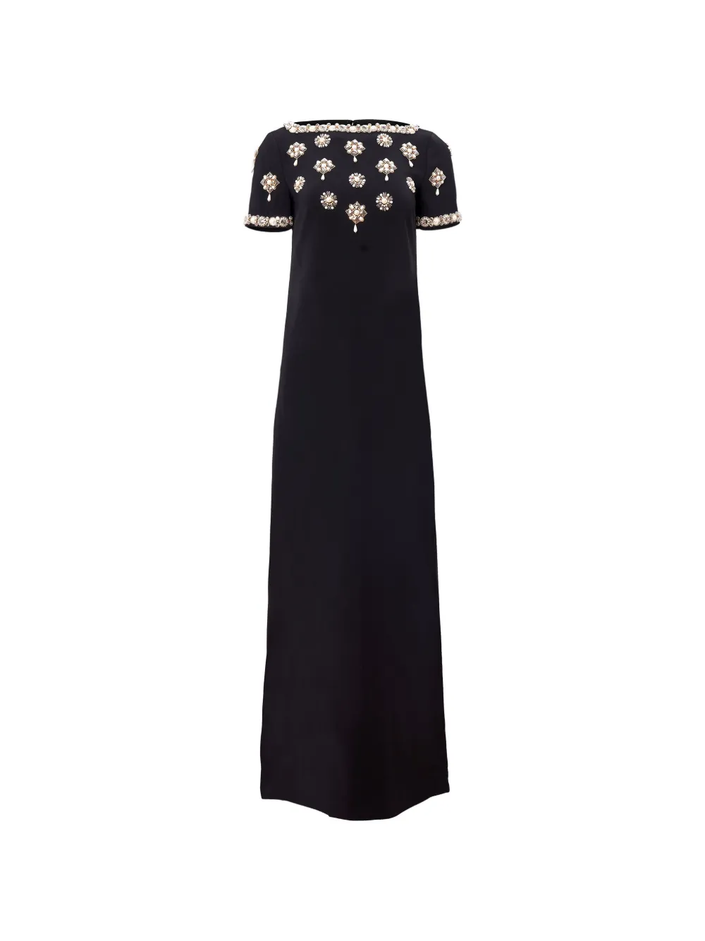 Carolina Herrera medallion-embroidered gown with bows - Nero