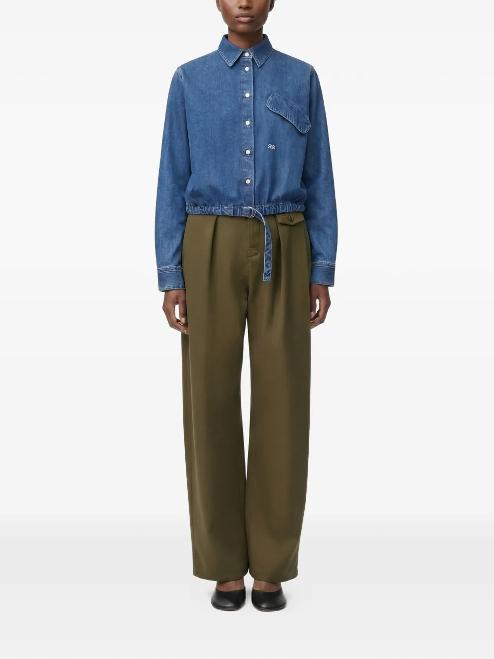 Flap-Pocket Denim Shirt