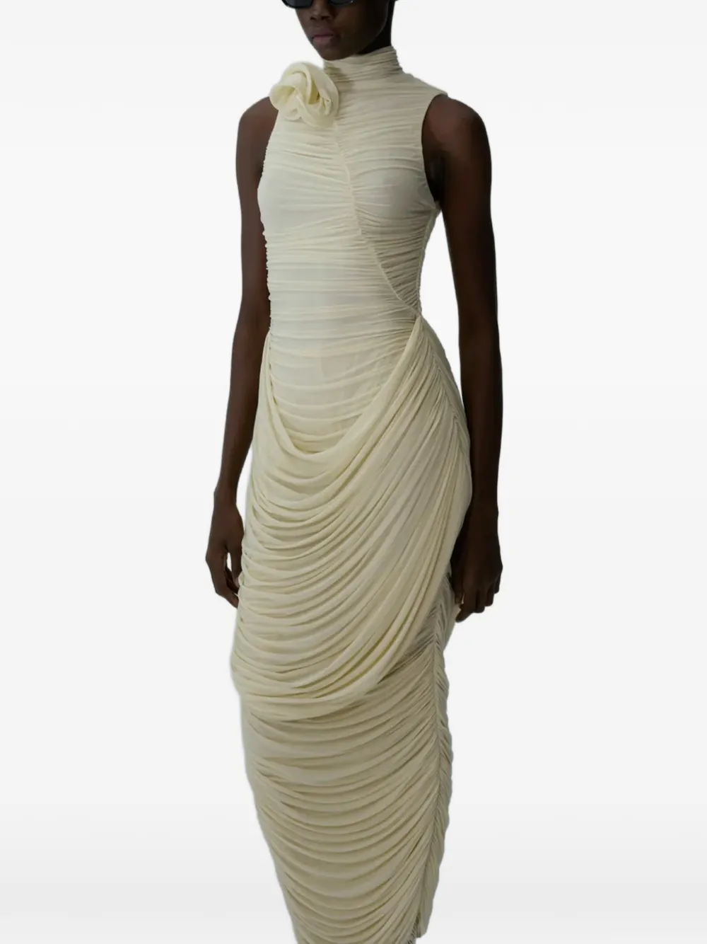  Magda Butrym Maxi Draped Dress - Neutrals 