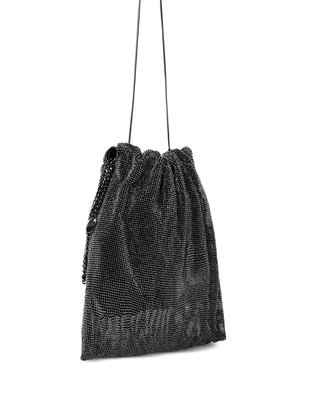  Twenty Fourhaitch Strass Mesh Drawstring Shoulder Bag - Grey 