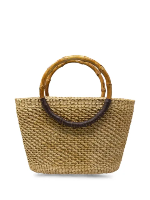 Sensi Studio bamboo-handle interwoven tote bag