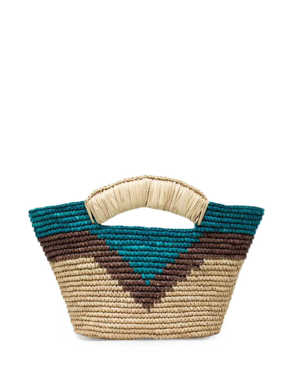 Sensi Studio Mini-shopper met geometrisch patroon Beige