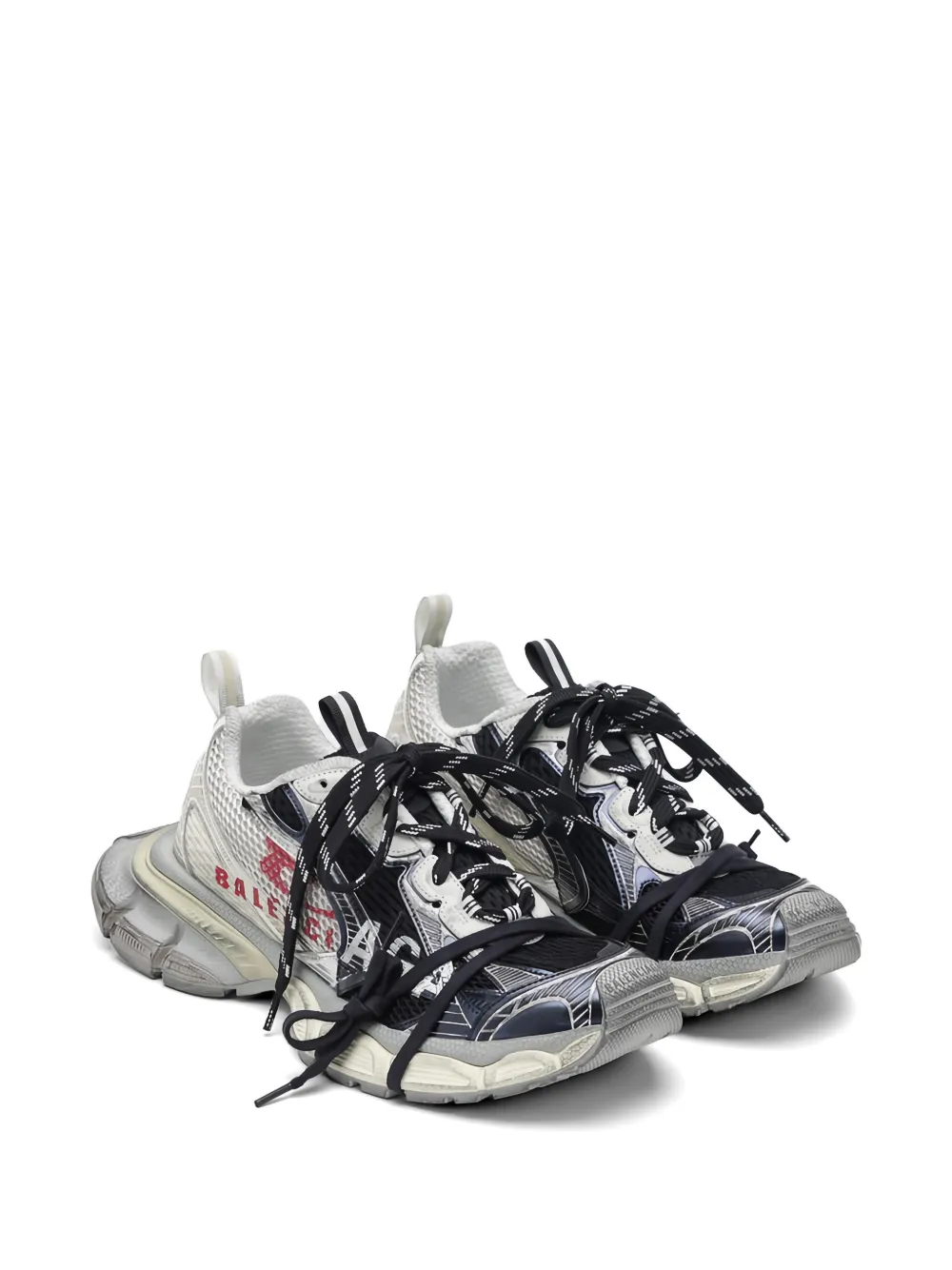 Balenciaga 3XL Split Logo sneakers met vlakken Wit
