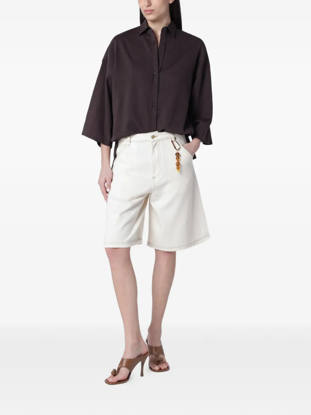  Darkpark Dora Delave Wide-sleeved Shirt - Brown 