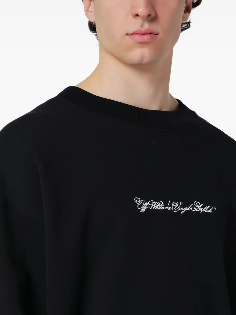 Off-White Sweater met ronde hals Zwart