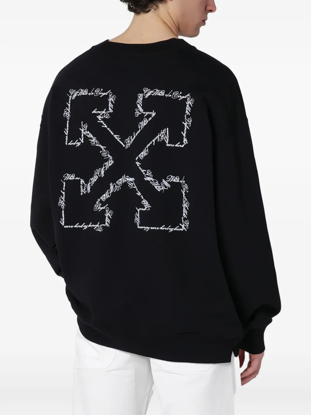 Off-White Sweater met ronde hals Zwart