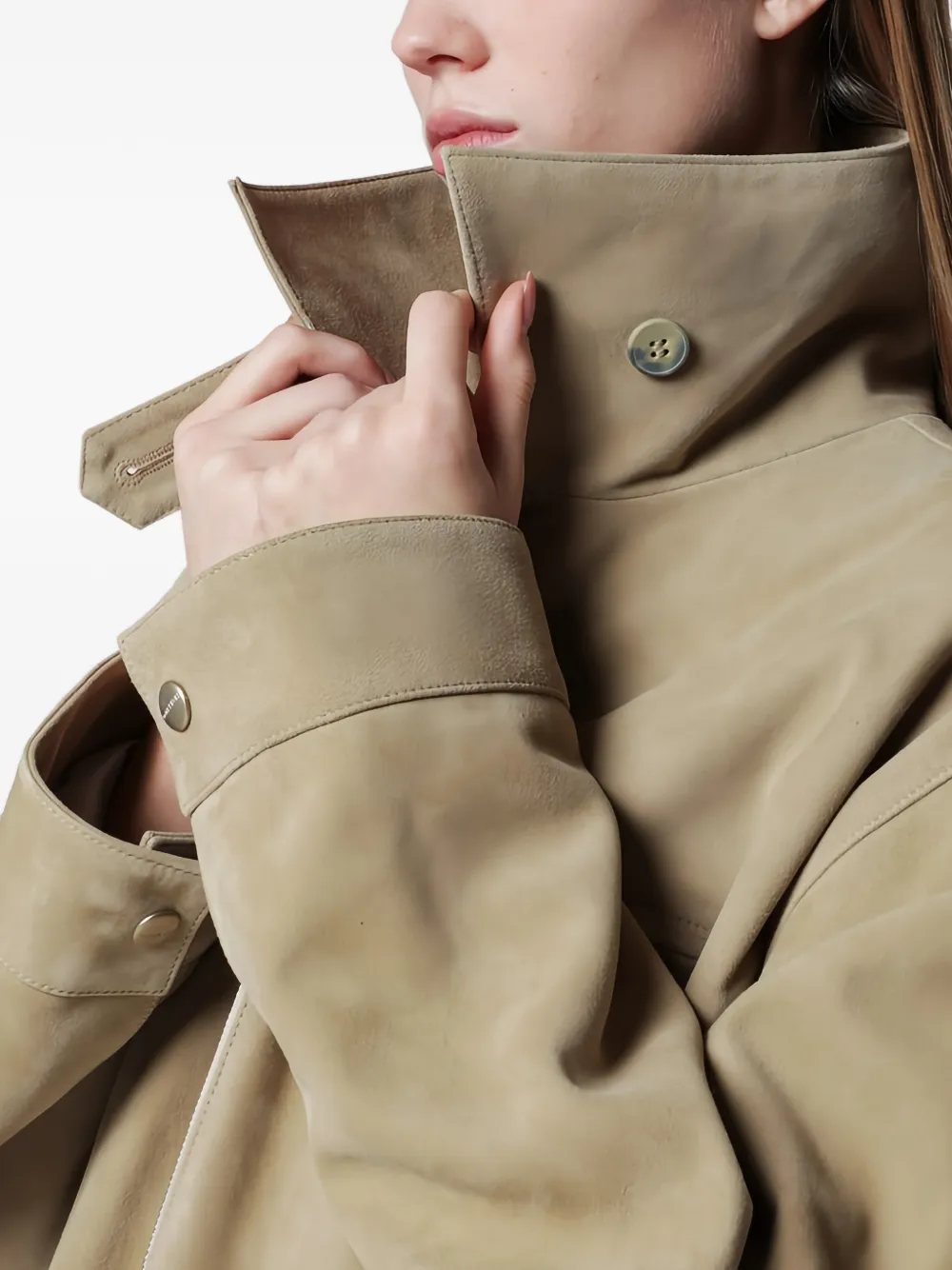 Halfboy Kasia Suede Jacket in Neutrals, view 4
