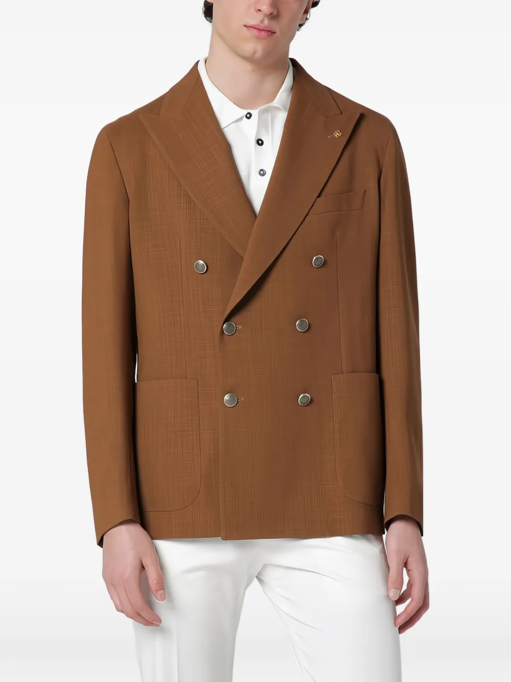 Tagliatore double-breasted patch-pocket jacket - Marrone