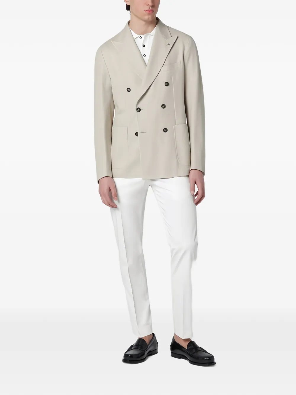 Tagliatore Blazer met dubbele rij knopen Beige