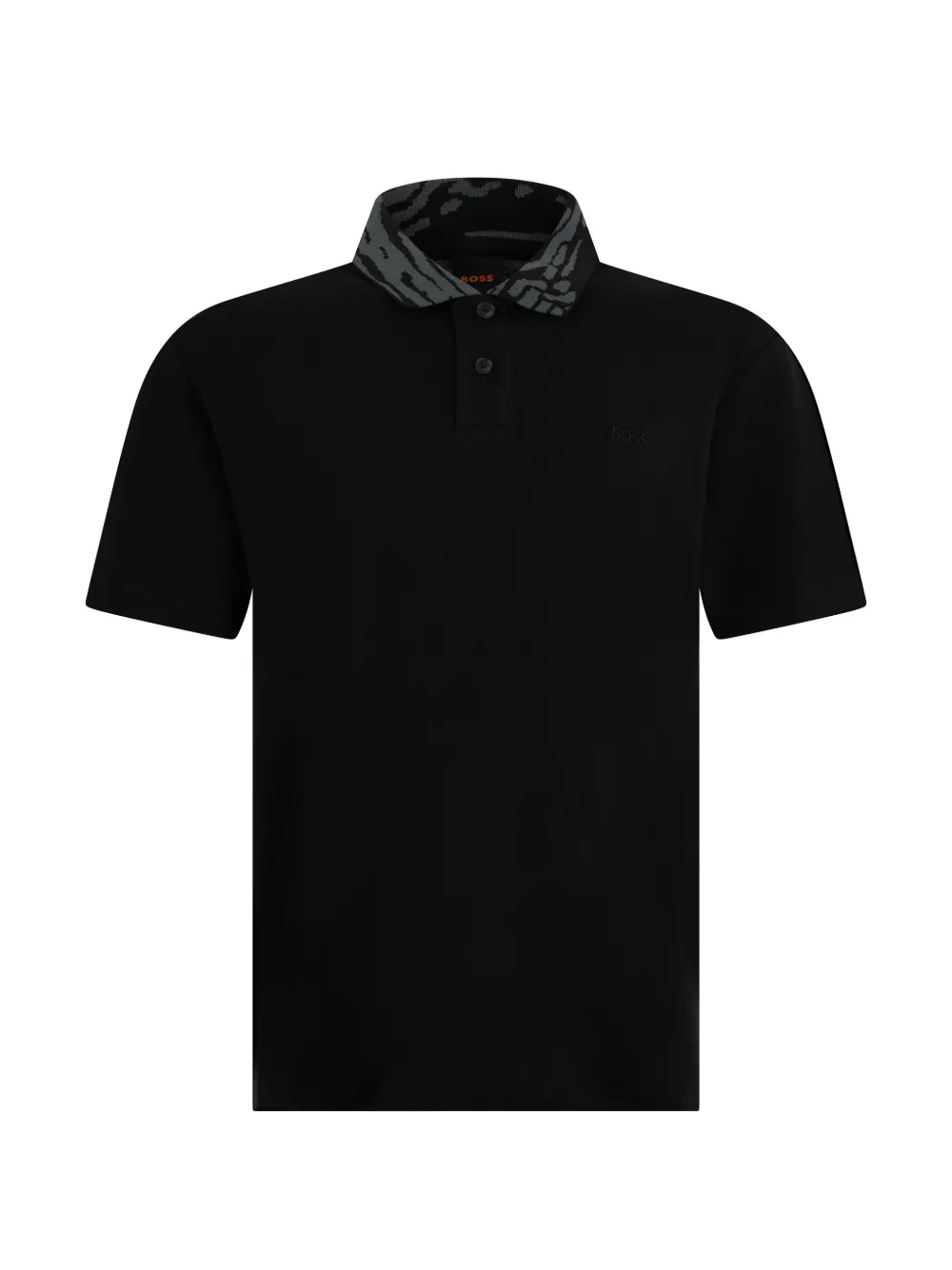 BOSS patterned collar polo shirt - Schwarz