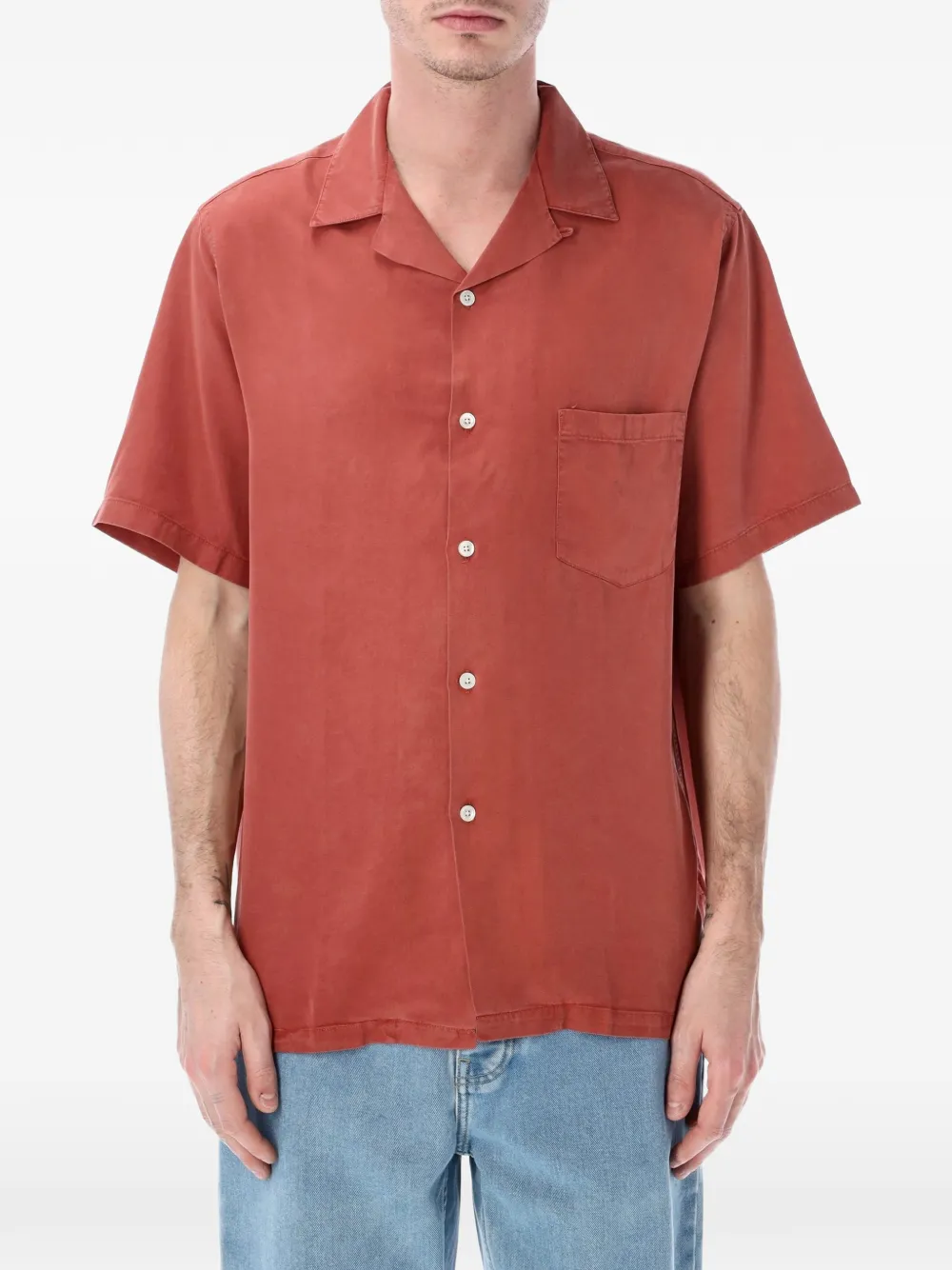 Portuguese Flannel Dogtown pocket short-sleeve shirt - Rosso