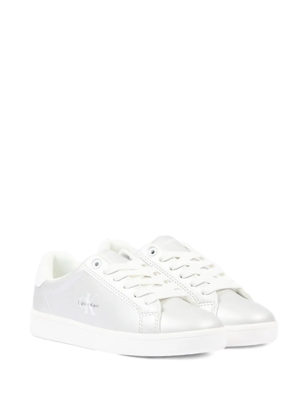 Calvin Klein Kids logo-print sneakers - Argento