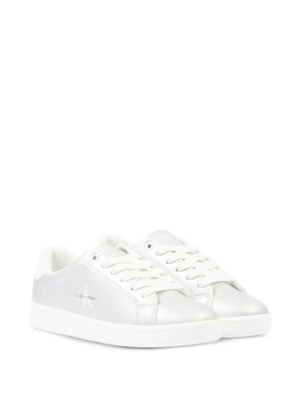 Calvin Klein Kids Sneakers mit Logo-Print - Silber