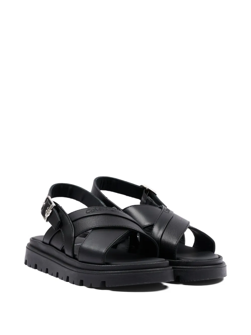 Calvin Klein Kids criss-cross buckle sandals - Nero