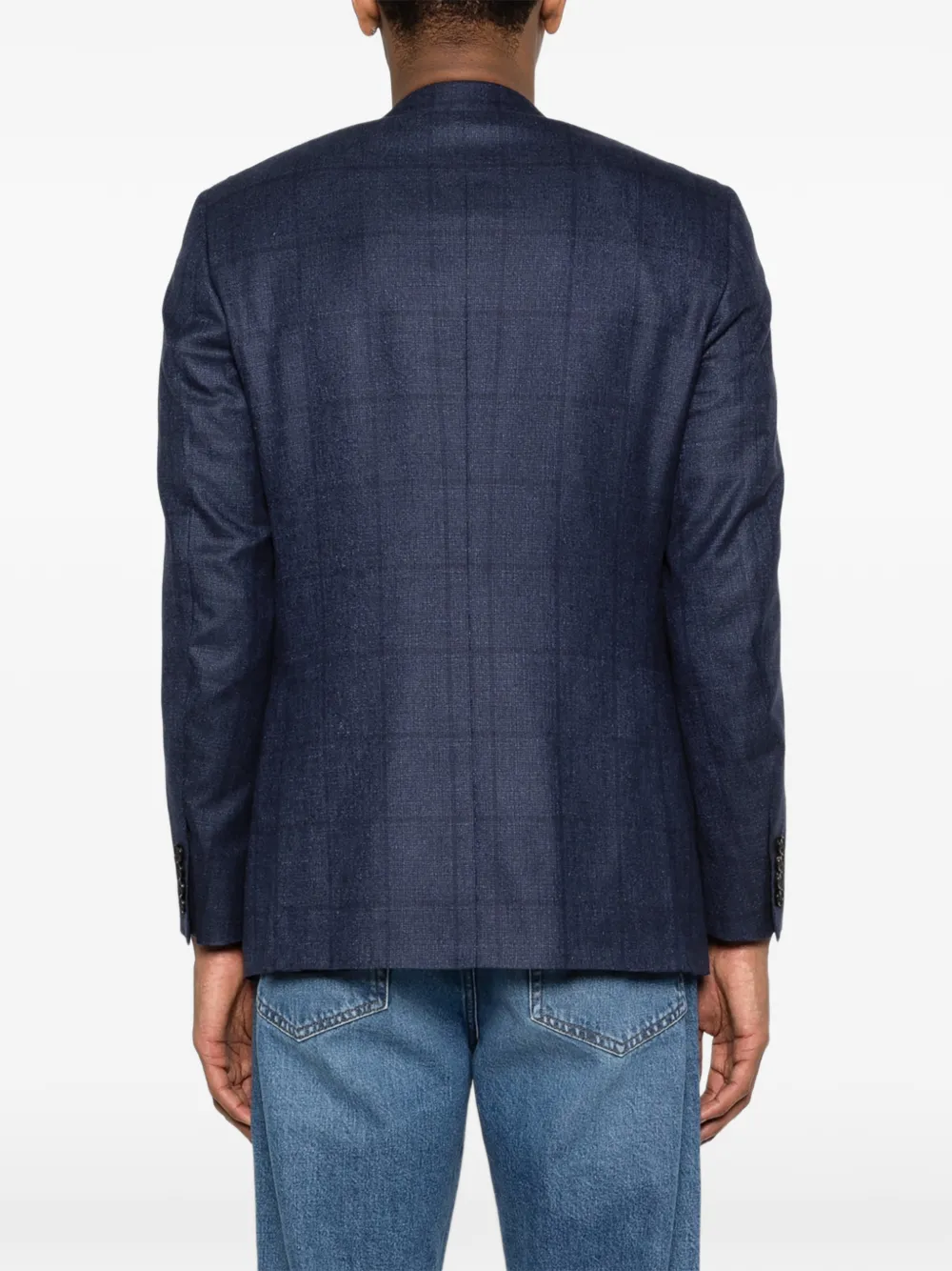 Canali Geruite blazer Blauw