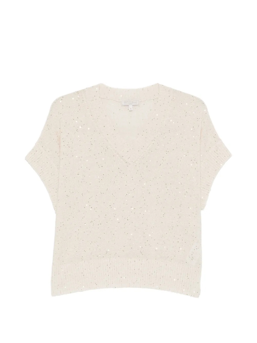 Antonelli sequin-embellishment V-neck top - Toni neutri
