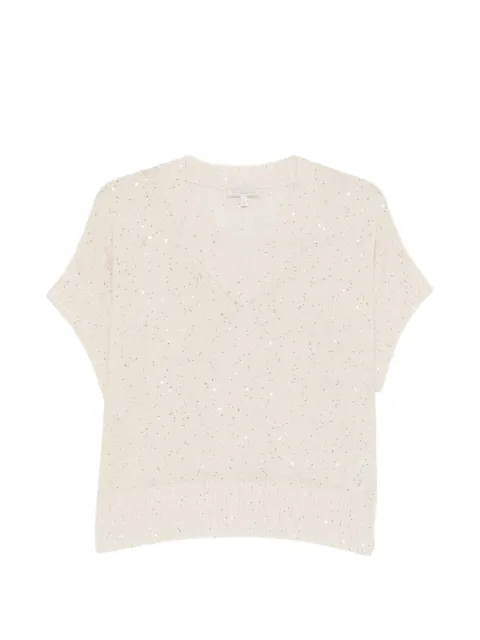Antonelli sequin-embellishment V-neck top