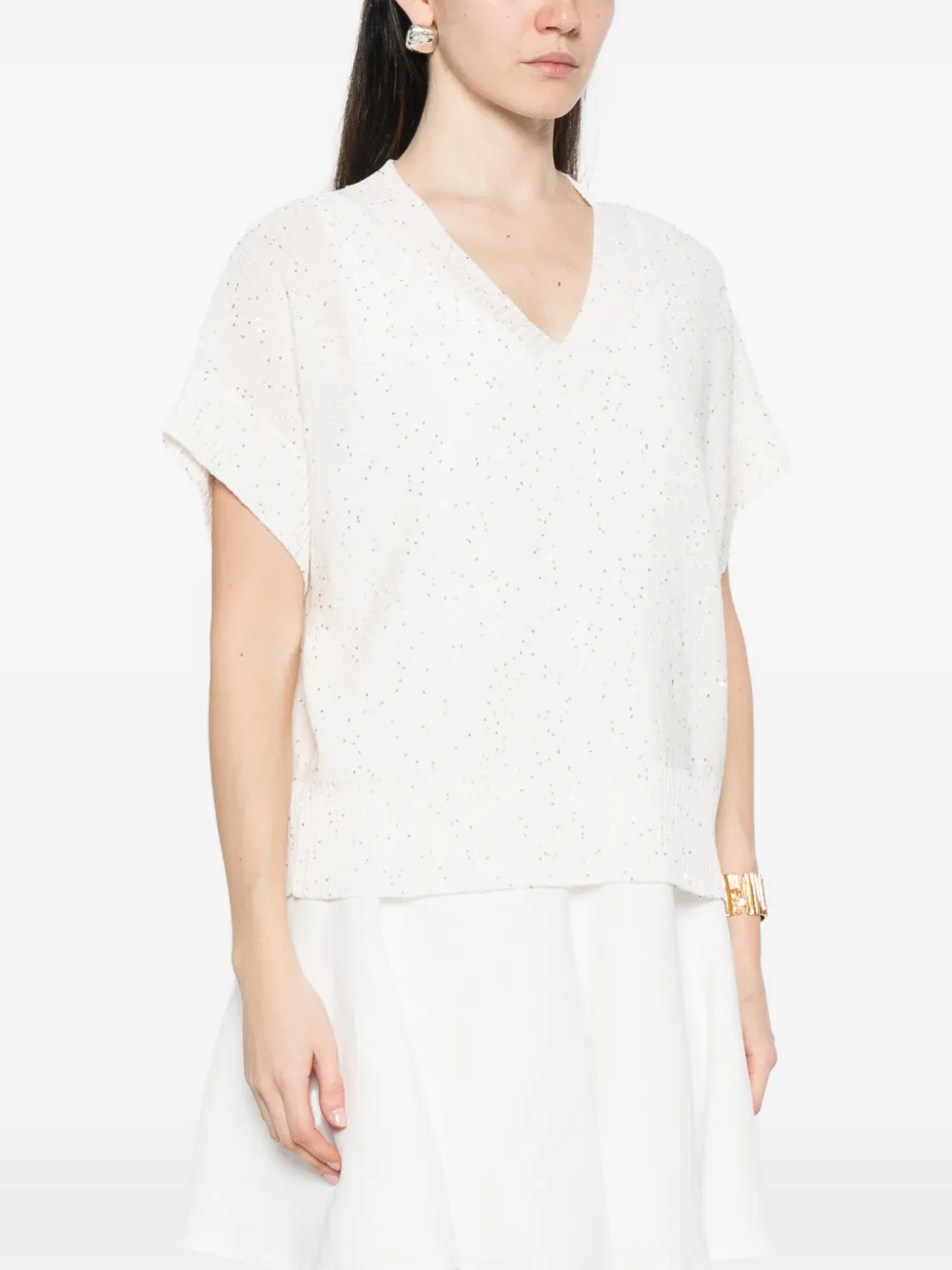  Antonelli V-neck Top - White 