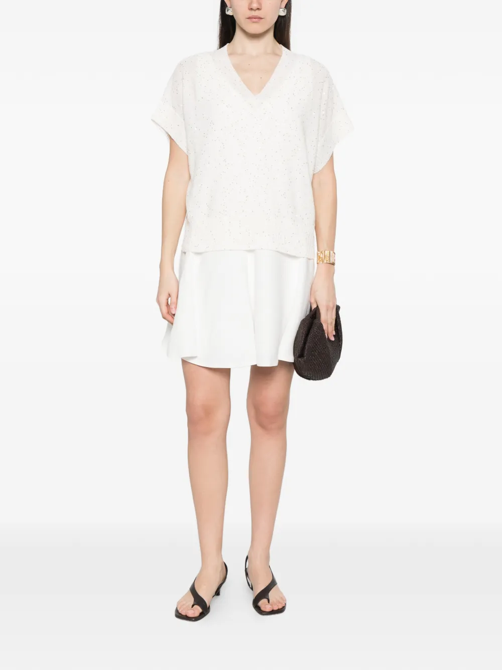  Antonelli V-neck Top - White 
