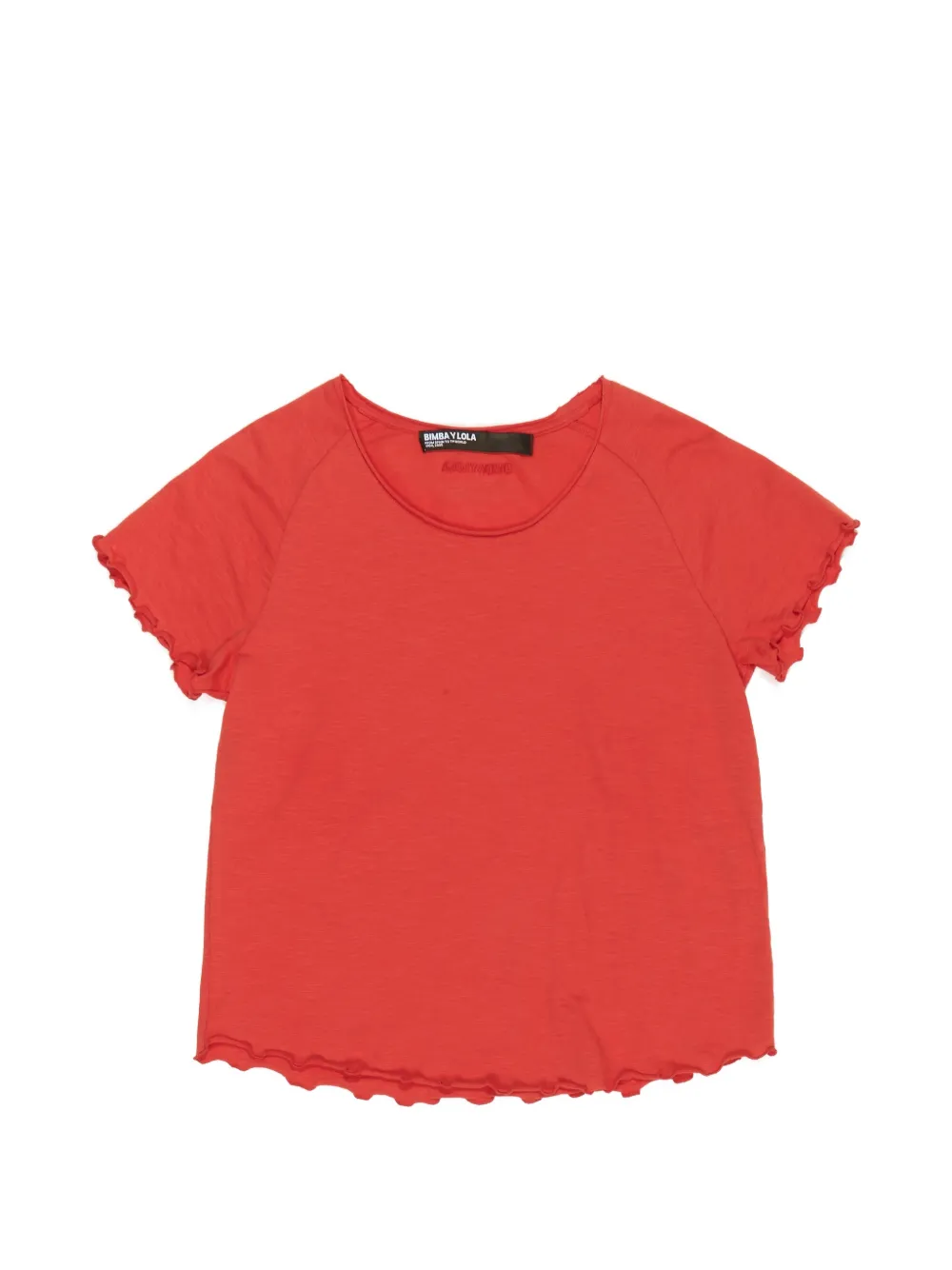 Bimba y Lola T-shirt con bordo a smerlo - Rosso