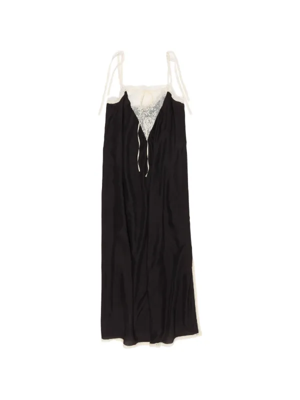 bimba y lola black dress Bimba y Lola lace-trimmed Slip Midi Dress | Black
