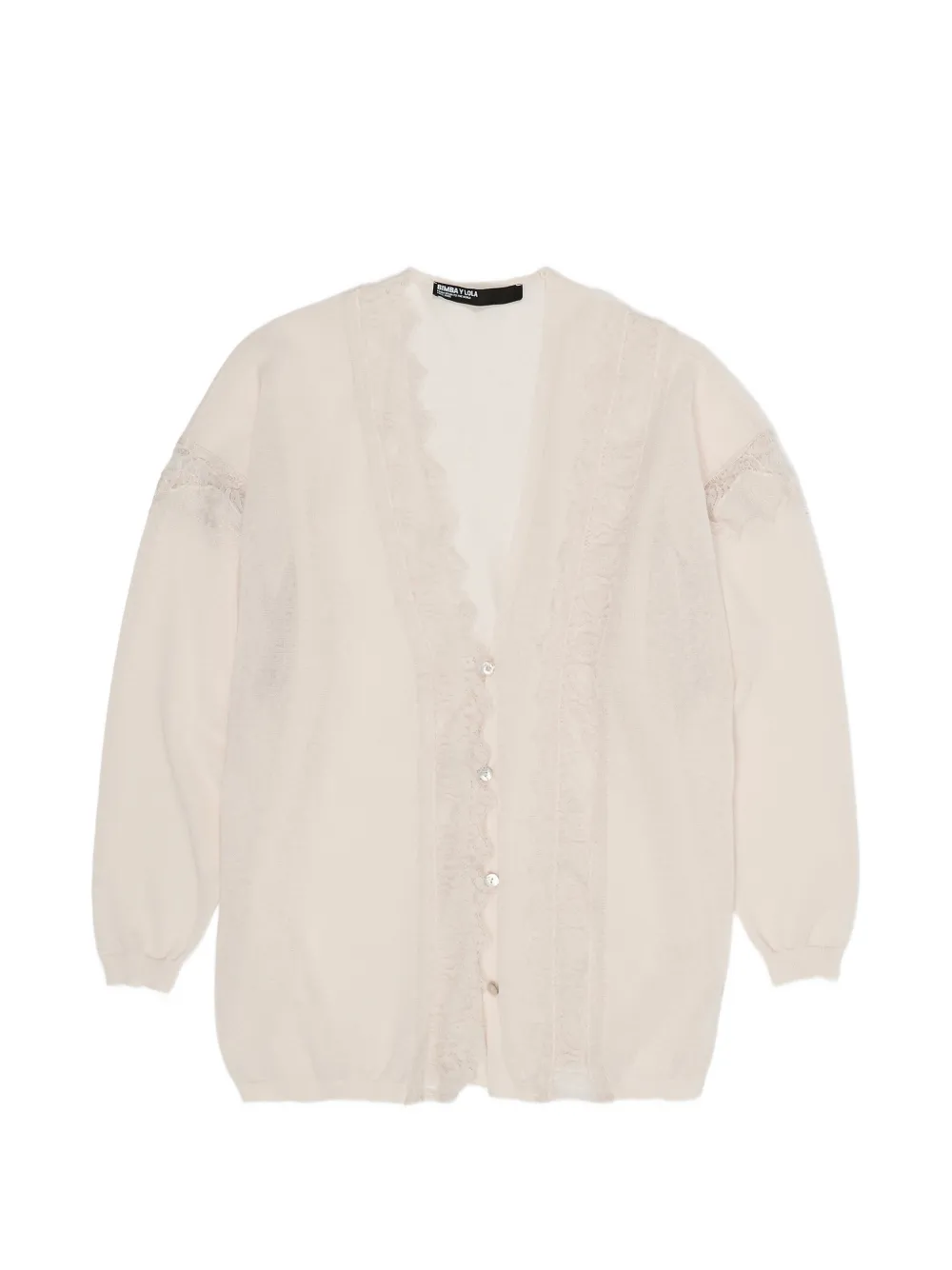 Bimba y Lola lace-trim cardigan - Neutrals