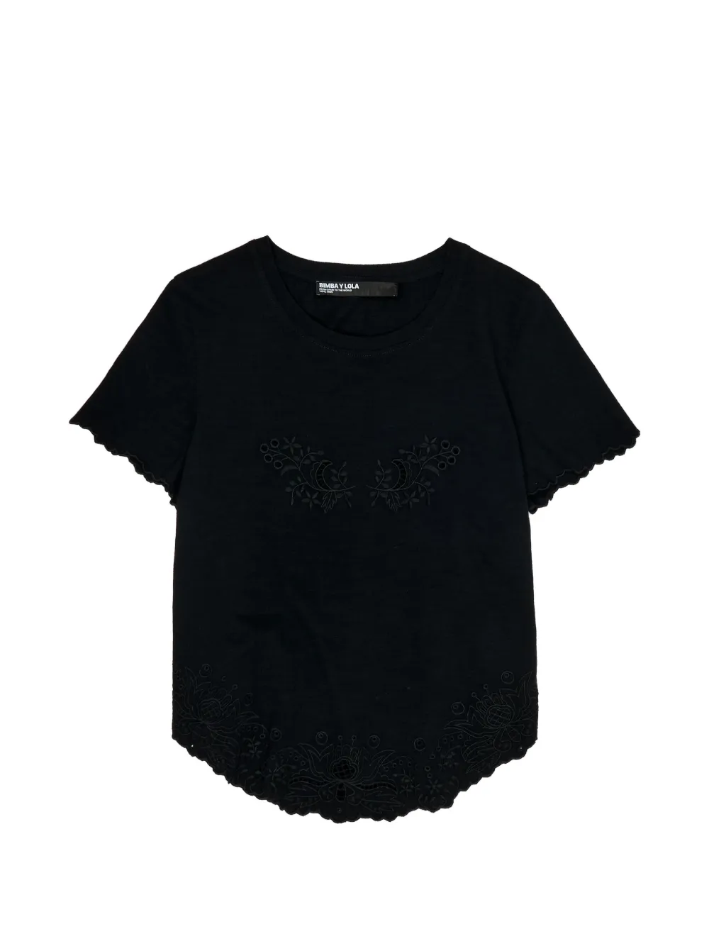 Bimba y Lola T-shirt con orlo a smerlo - Nero