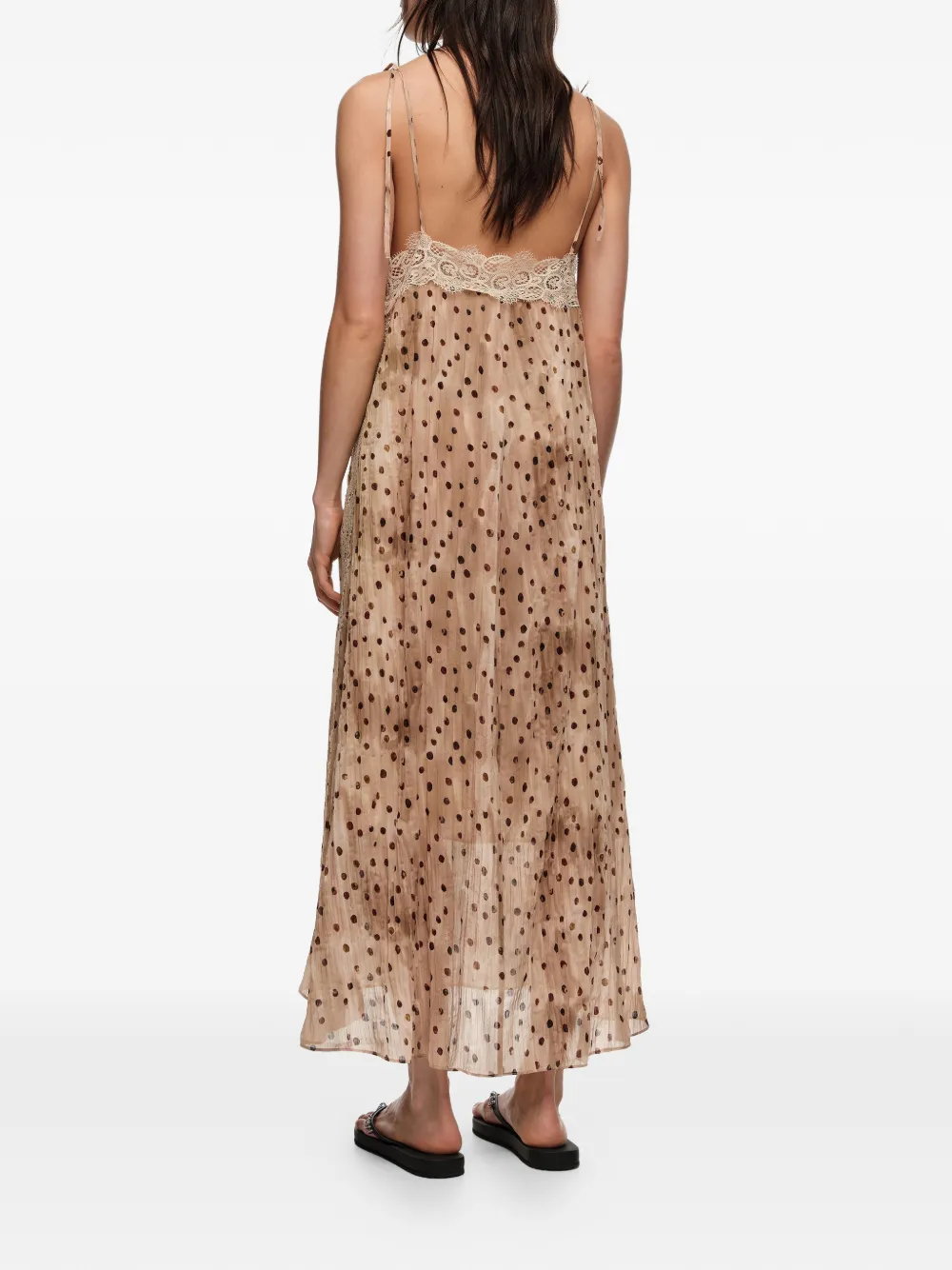 BIMBA Y LOLA Midi-jurk met stippen Beige