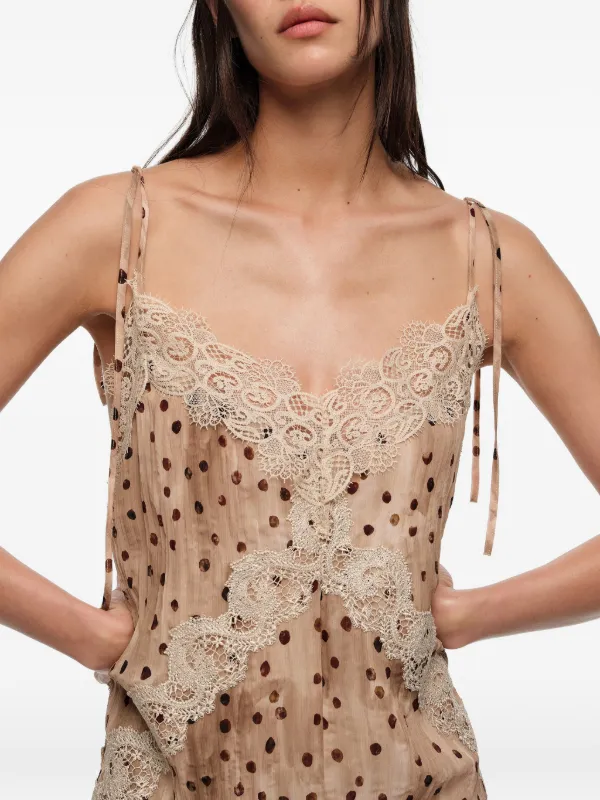 Bimba y Lola polka-dot Lace Dress | Neutrals | FARFETCH IN
