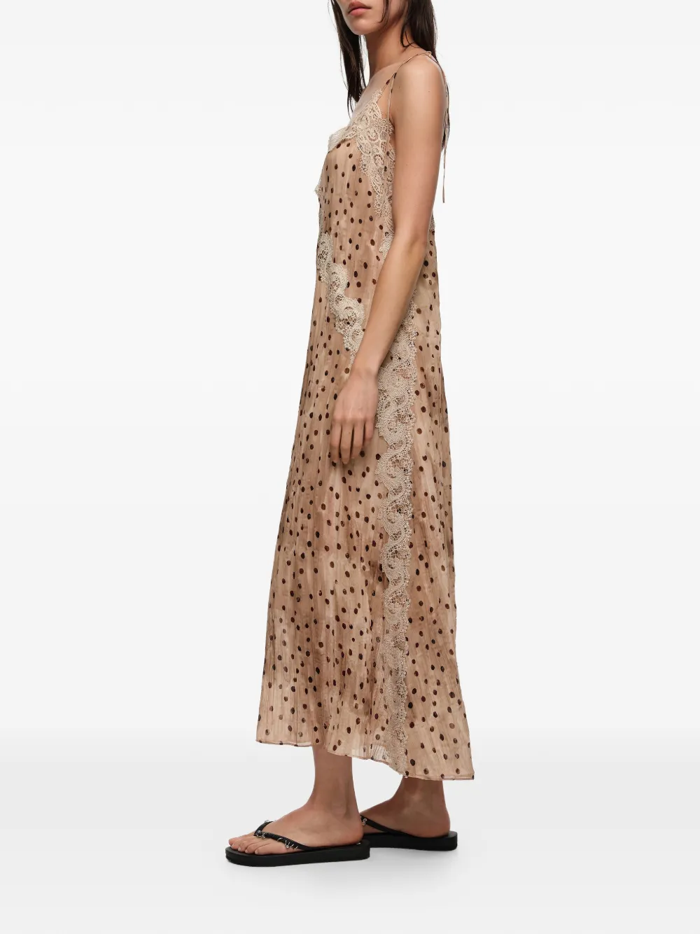 BIMBA Y LOLA Midi-jurk met stippen Beige