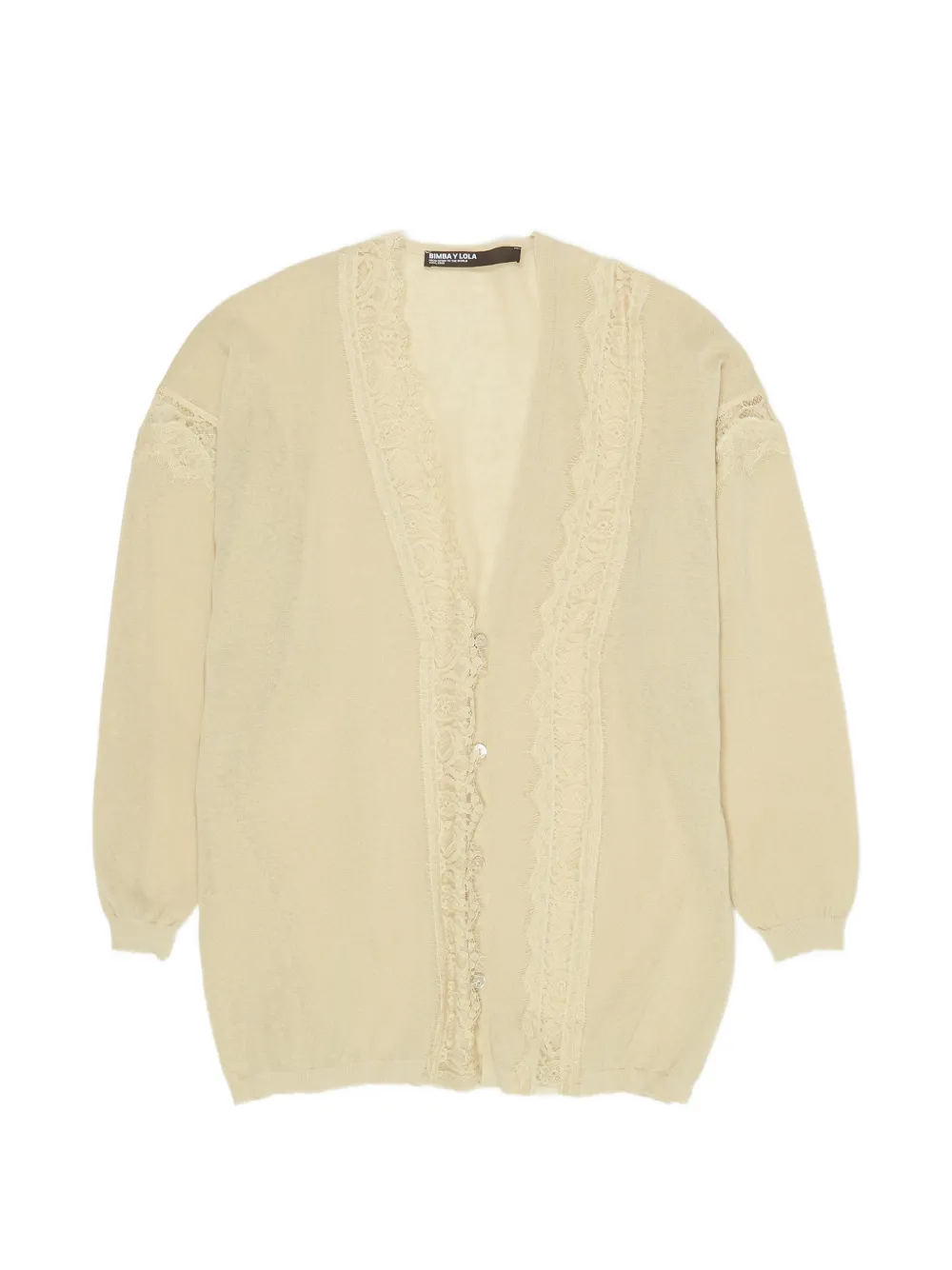 Bimba y Lola Cardigan con dettagli in pizzo - Toni neutri