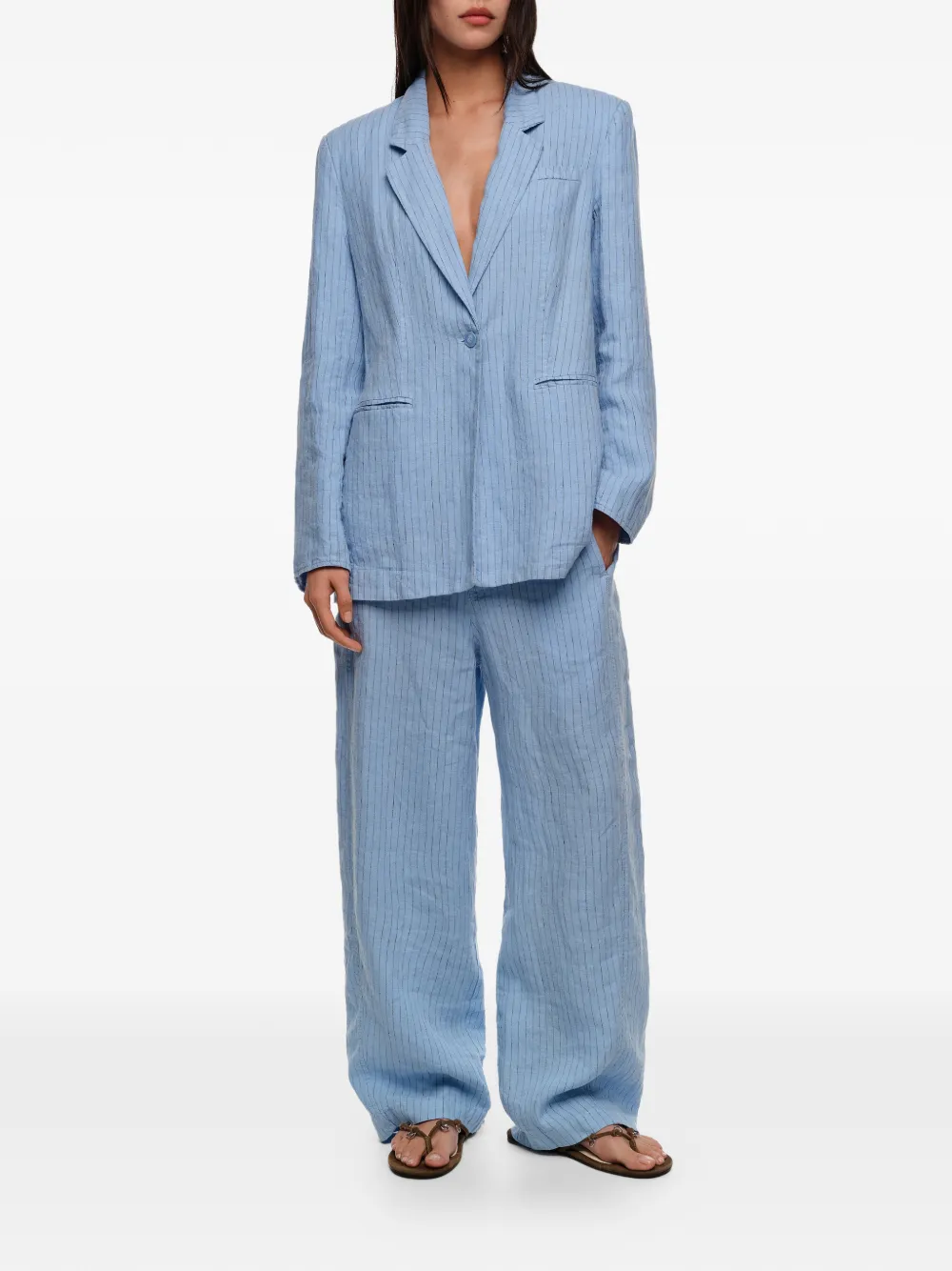  Bimba Y Lola Pinstripe Trousers - Blue 