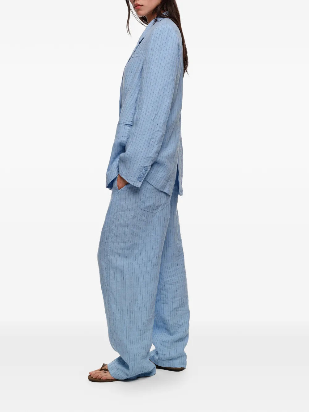 Bimba y Lola Broek met krijtstreep Blauw