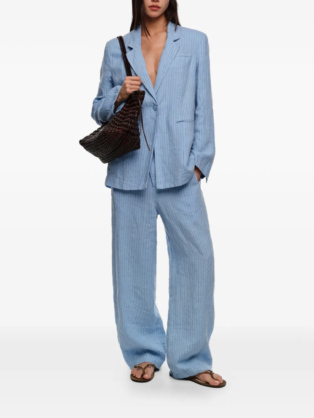  Bimba Y Lola Pinstripe Trousers - Blue 